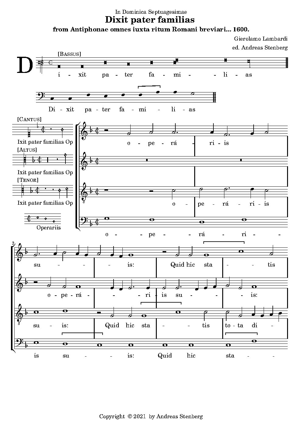 Dixit pater familias - Choir Script PDF Thumbnail