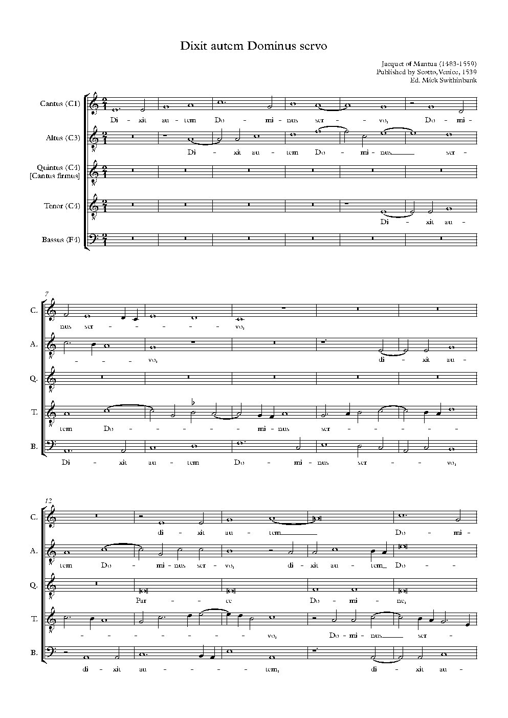 Dixit autem Dominus - Choir Script PDF Thumbnail