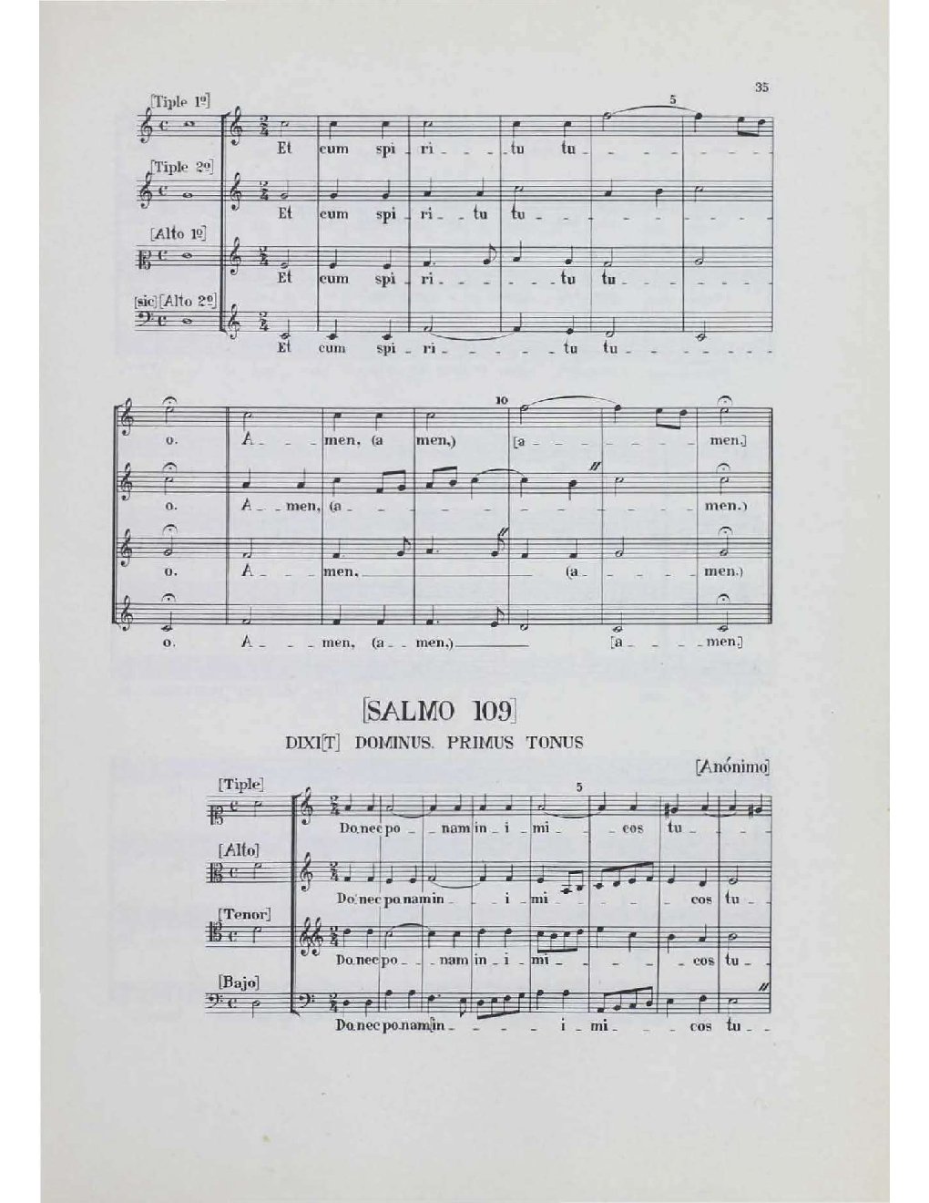 Salmo 109 Dixit dominus primus tonus - Choir Script PDF Thumbnail