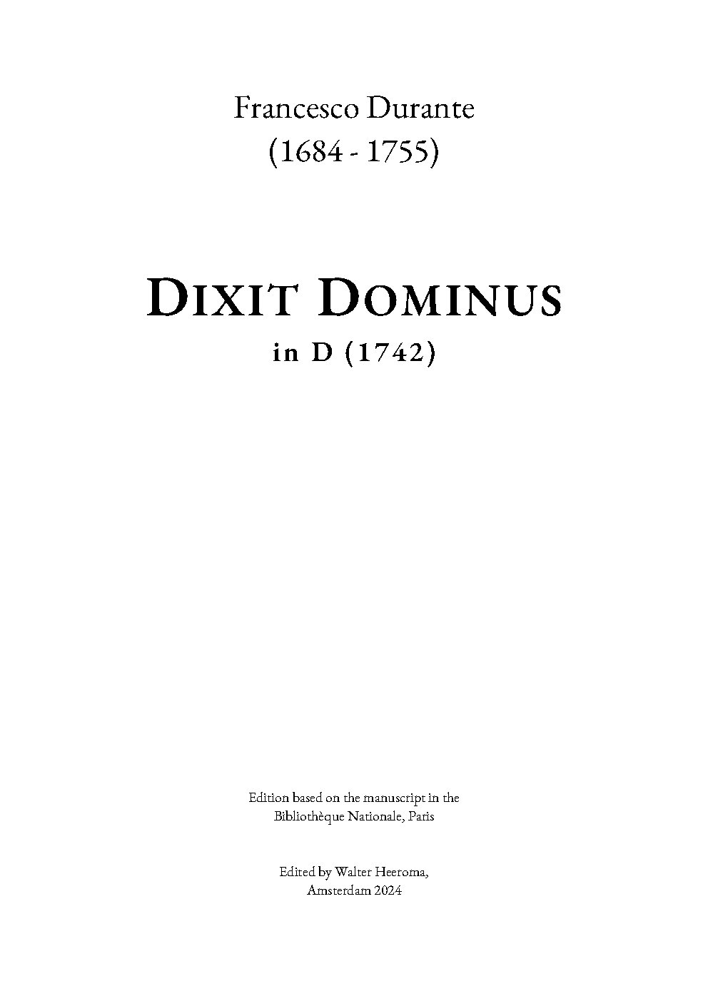 Dixit Dominus in D (1742)