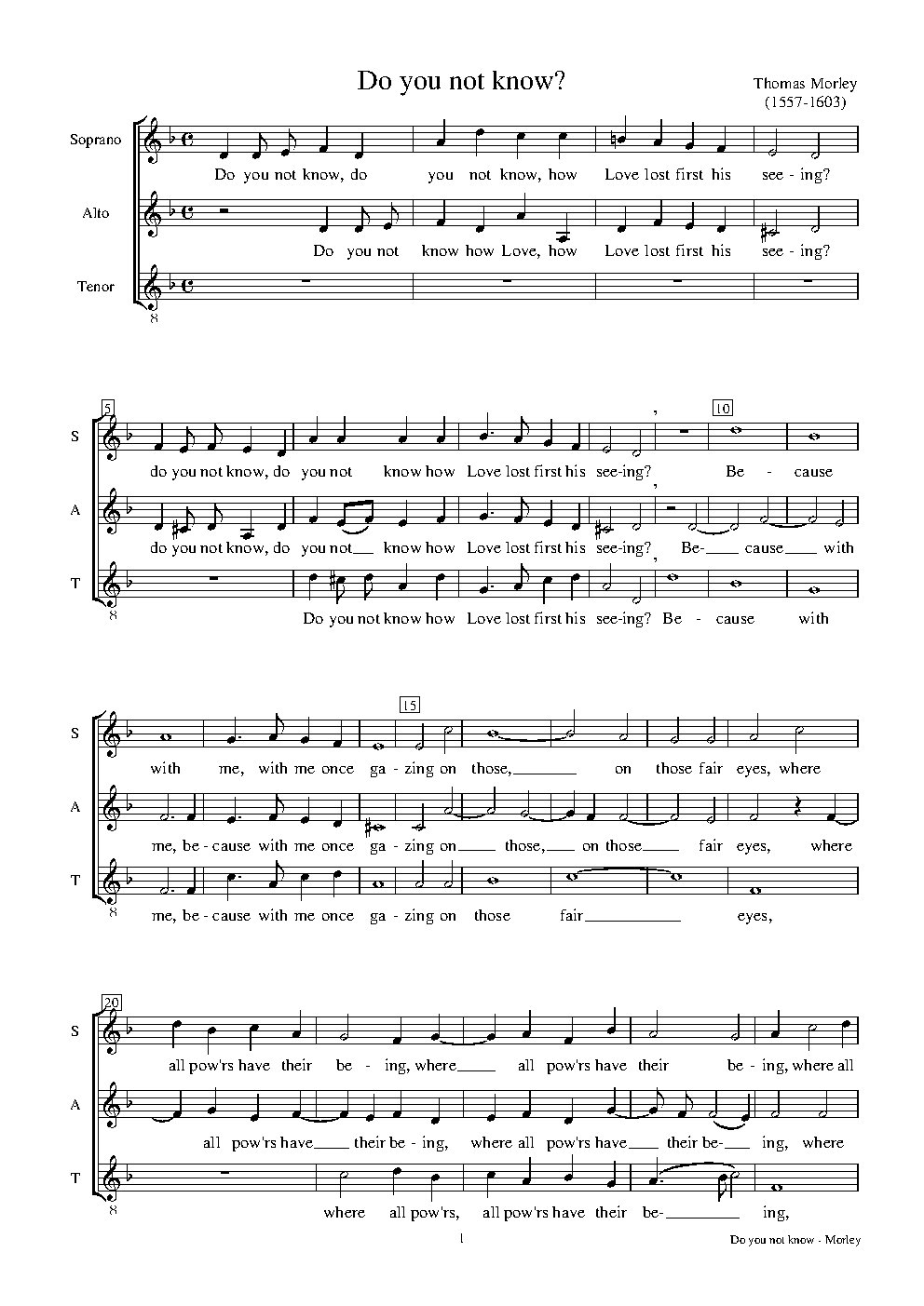 Do you not know? - Choir Script PDF Thumbnail