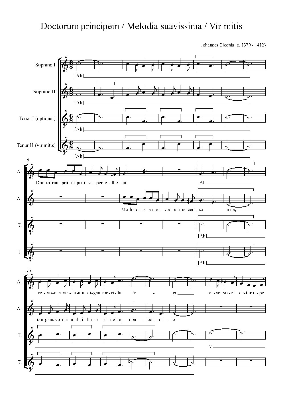 Doctorum principem - Melodia suavissima - Vir mitis