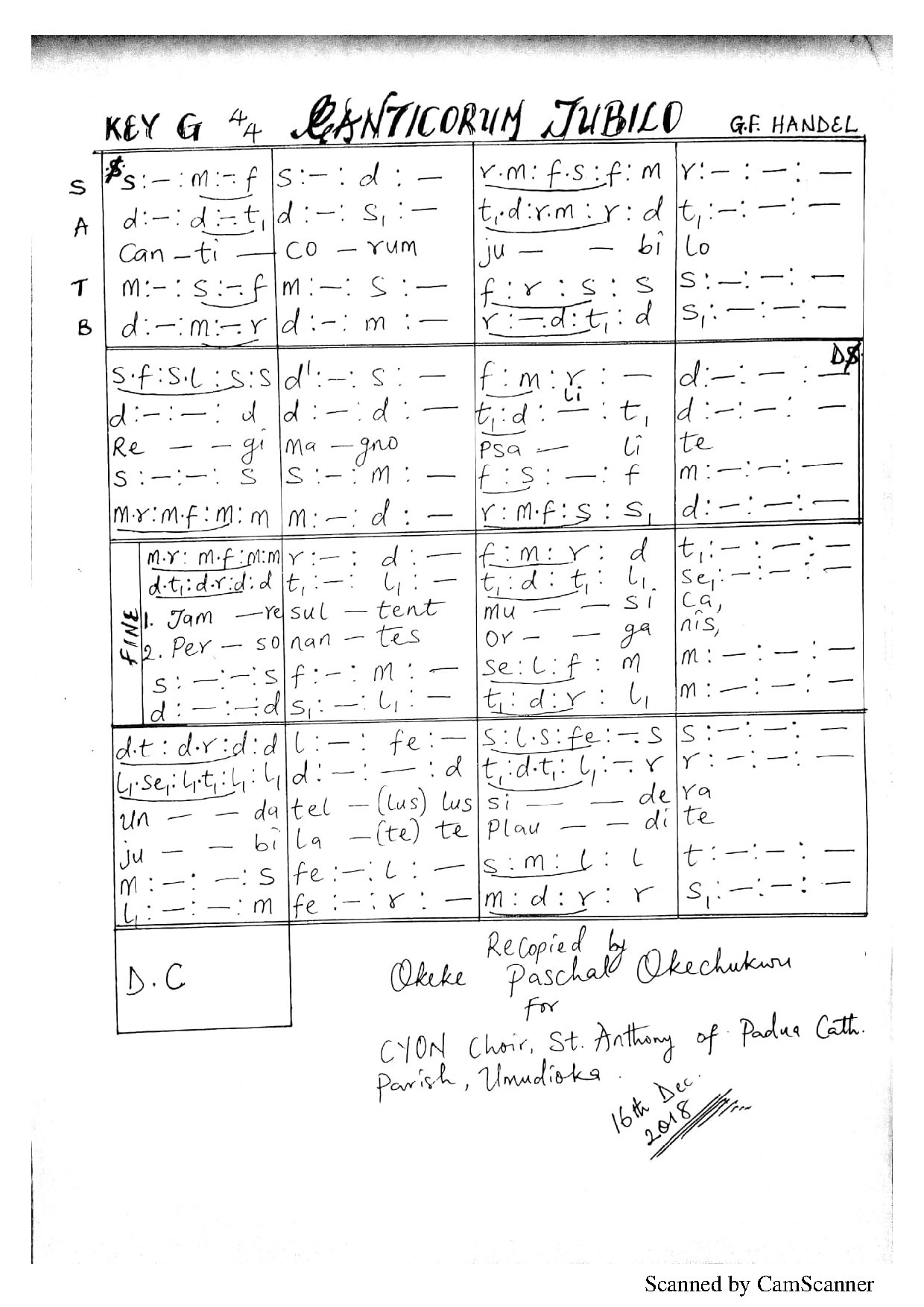 Canticorum Jubilo - Download Choir Script PDF