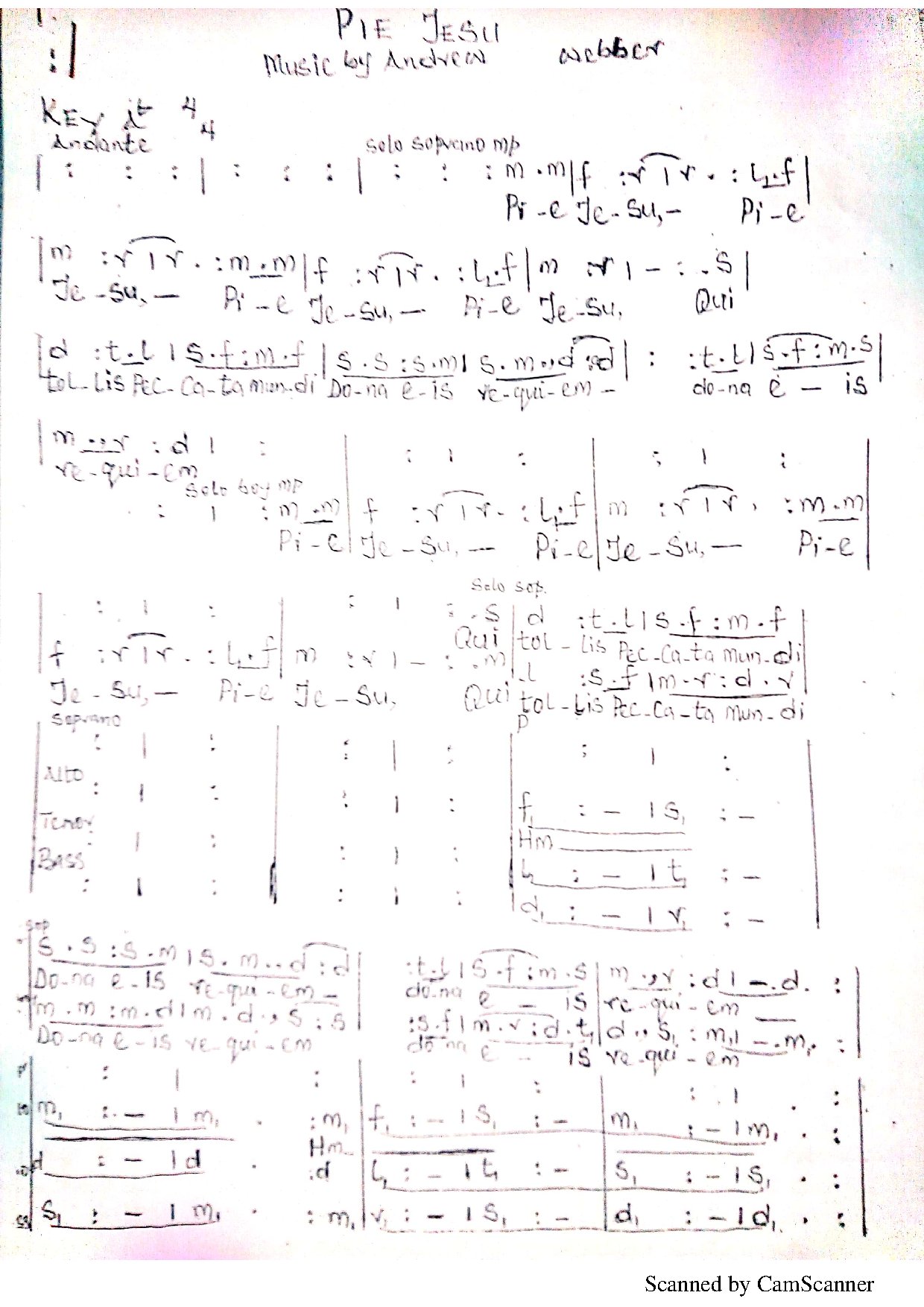 Pie Jesu - Download Choir Script PDF