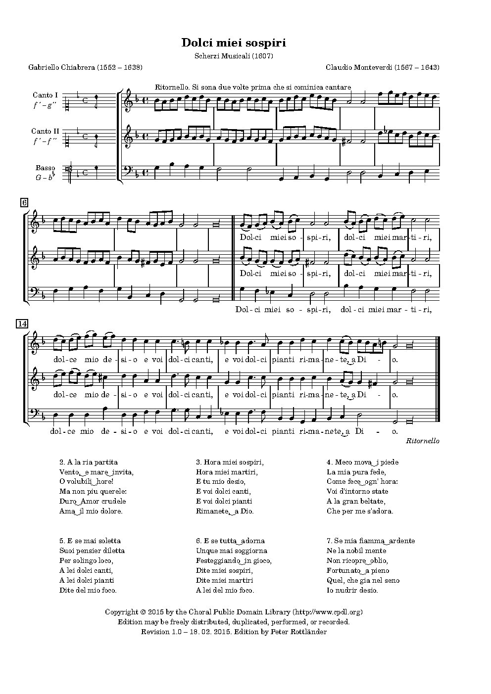Dolci miei sospiri - Choir Script PDF Thumbnail