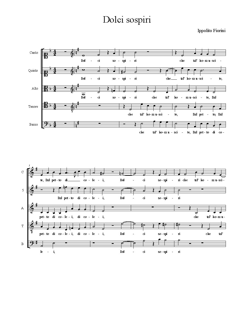 Dolci sospiri - Choir Script PDF Thumbnail