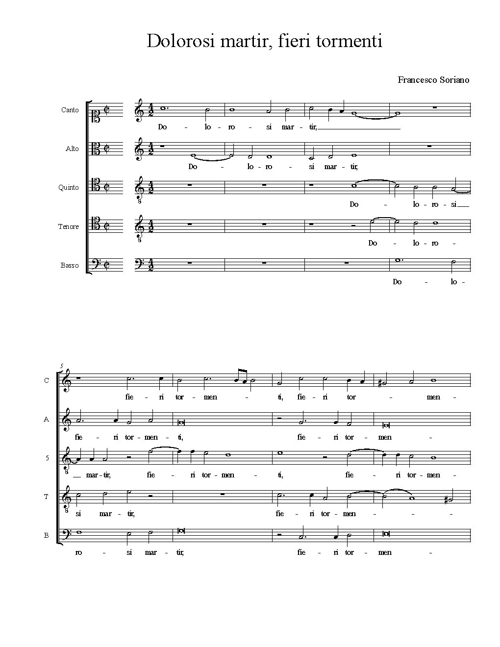 Dolorosi martir, fieri tormenti - Choir Script PDF Thumbnail