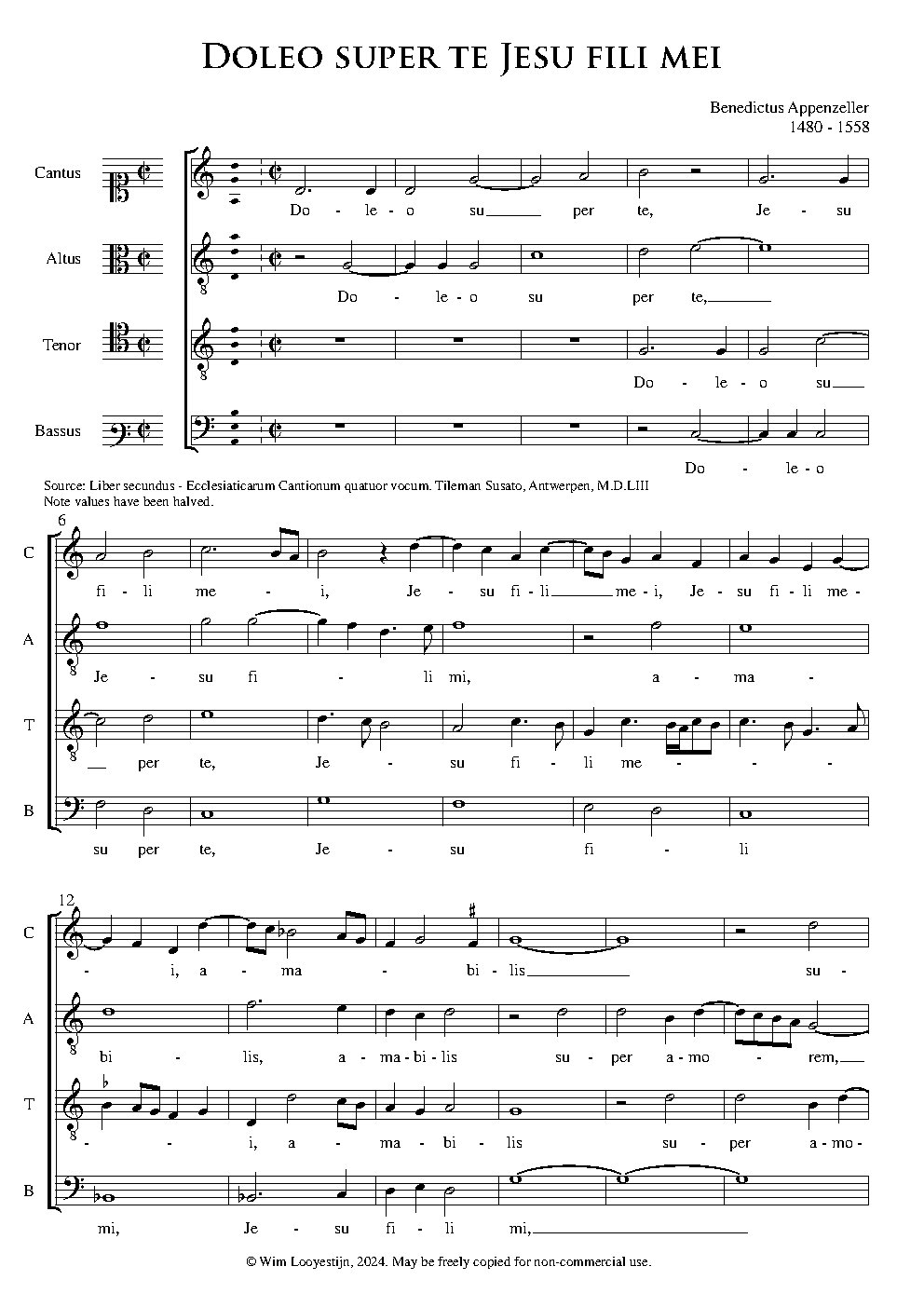 Doleo super te, Jesu, fili mei