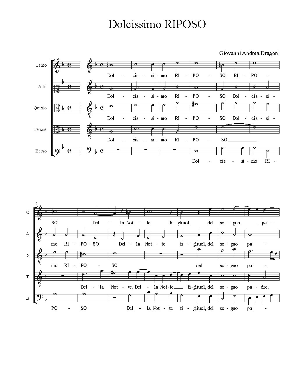 Dolcissimo RIPOSO - Choir Script PDF Thumbnail