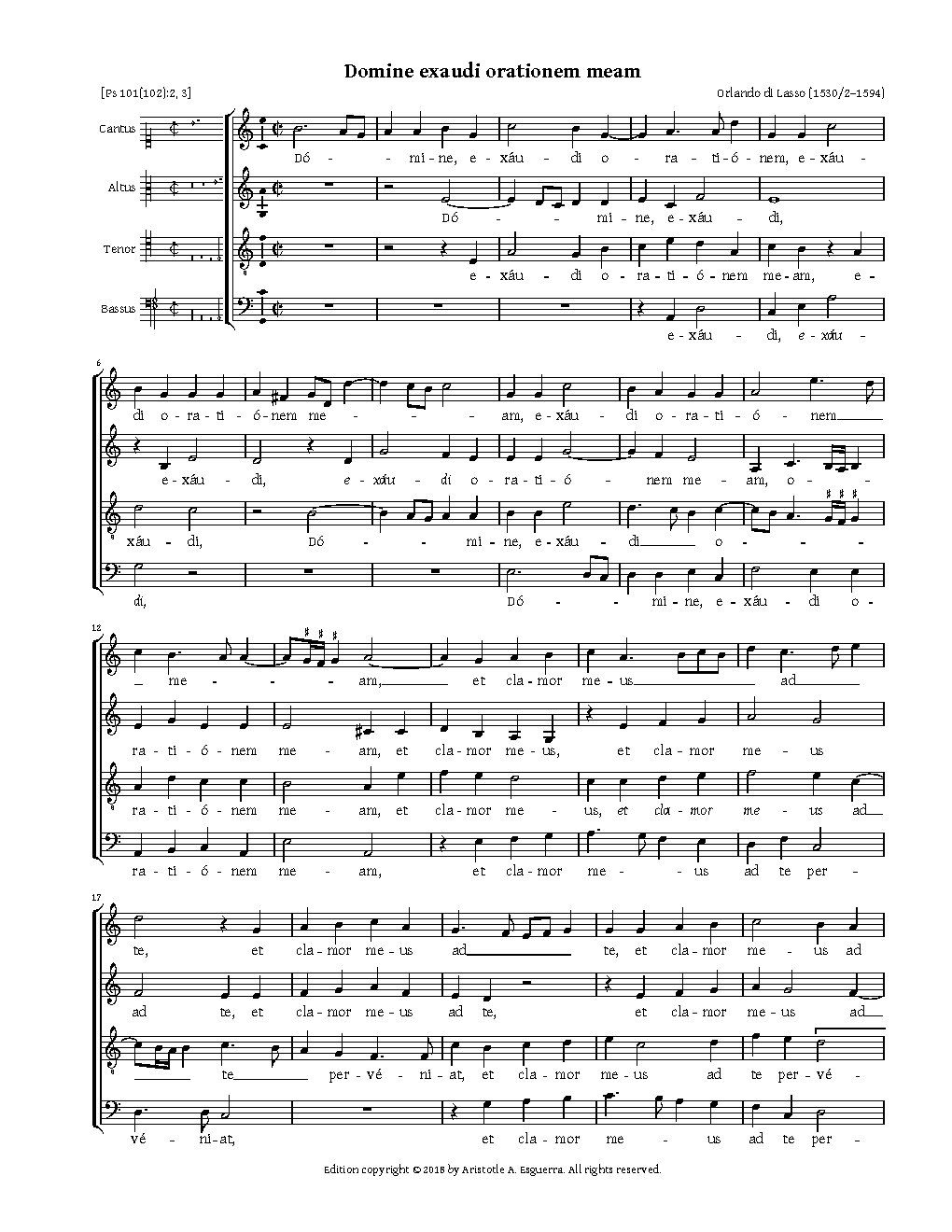 Domine, exaudi orationem meam - Choir Script PDF Thumbnail