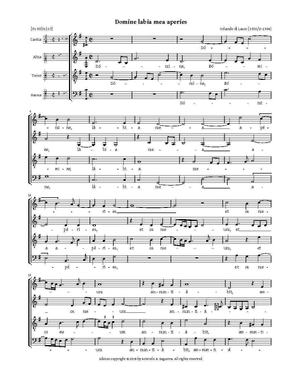 Domine, labia mea aperies - Choir Script PDF Thumbnail