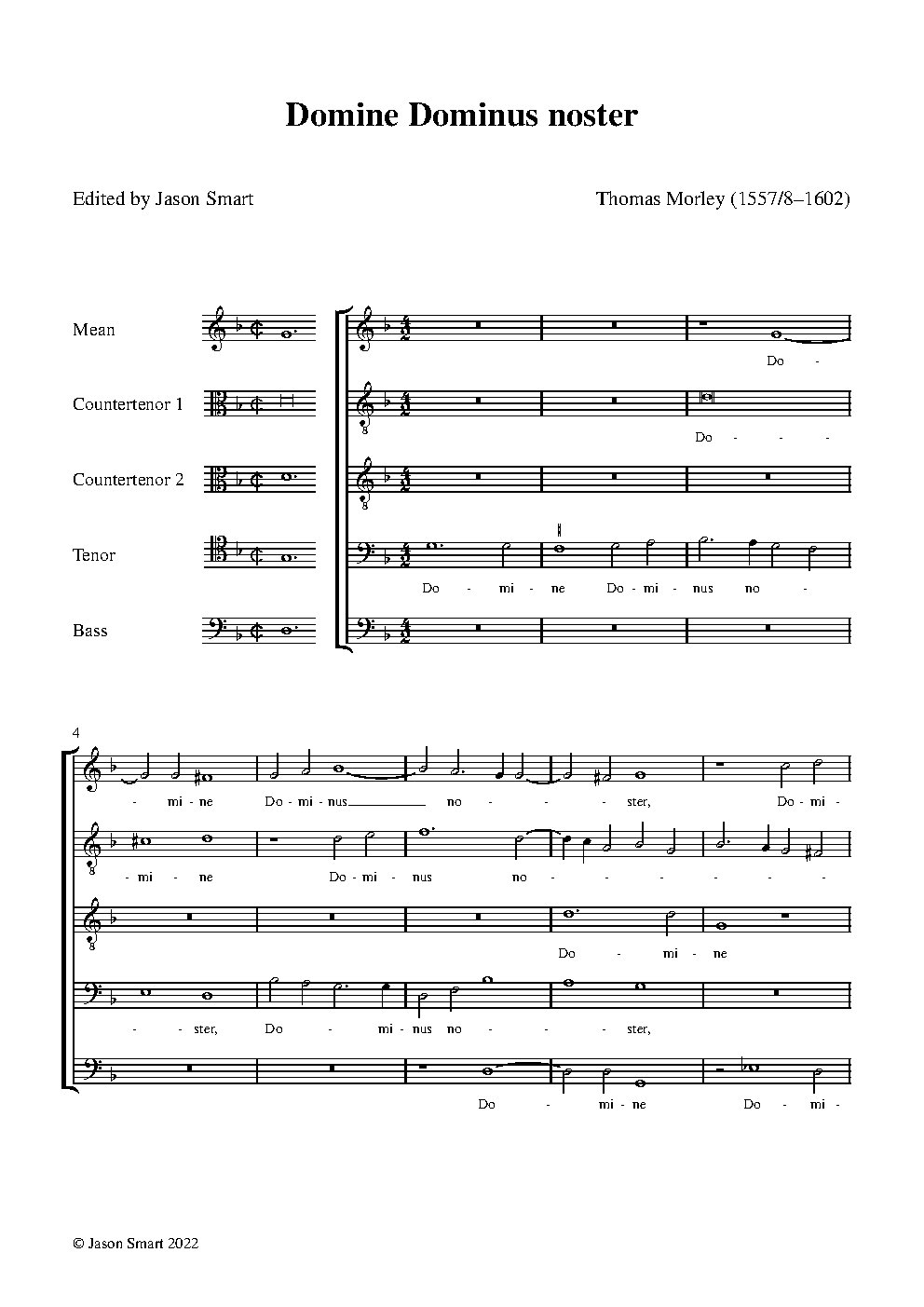 Domine, Dominus noster - Choir Script PDF Thumbnail