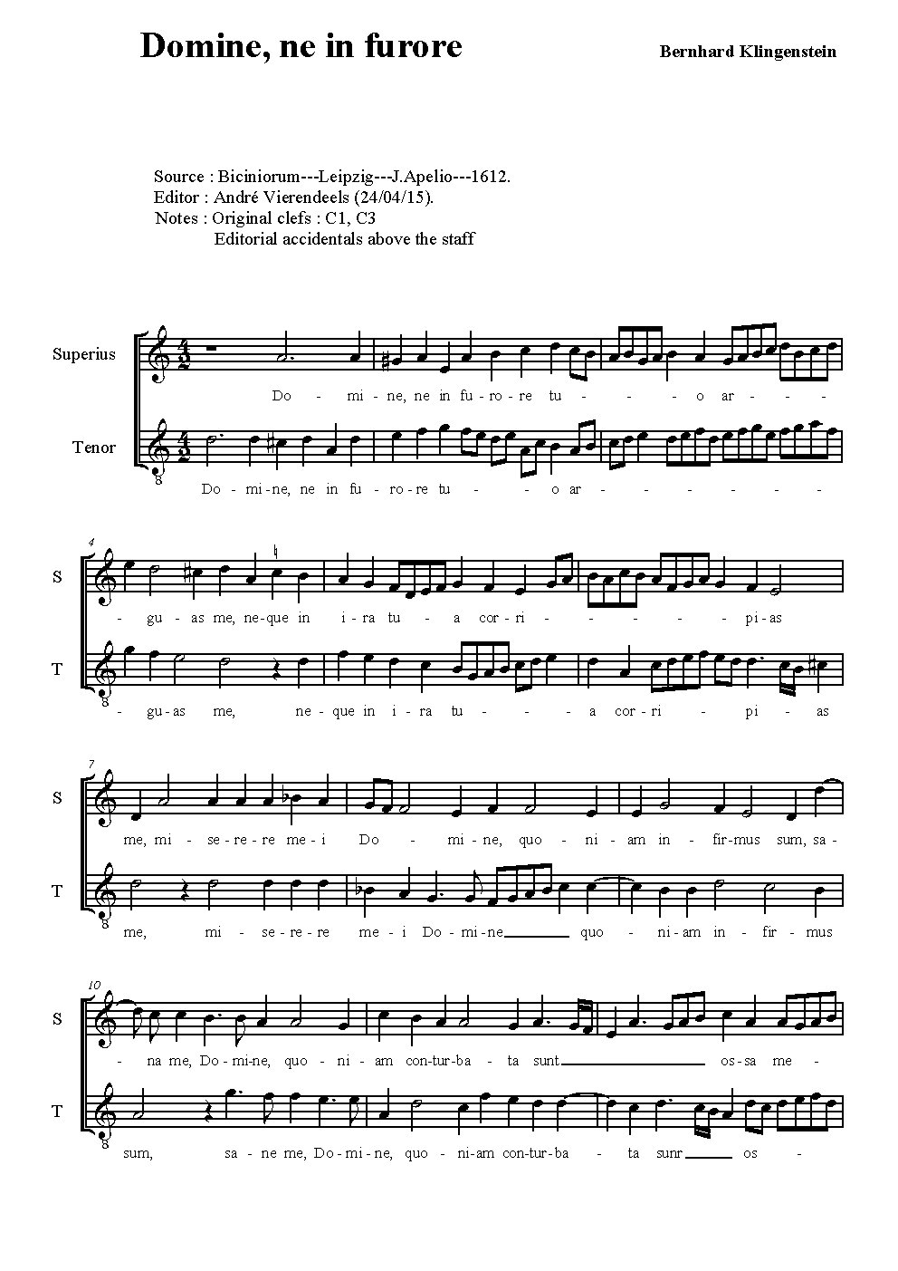 Domine, ne in furore tuo - Choir Script PDF Thumbnail