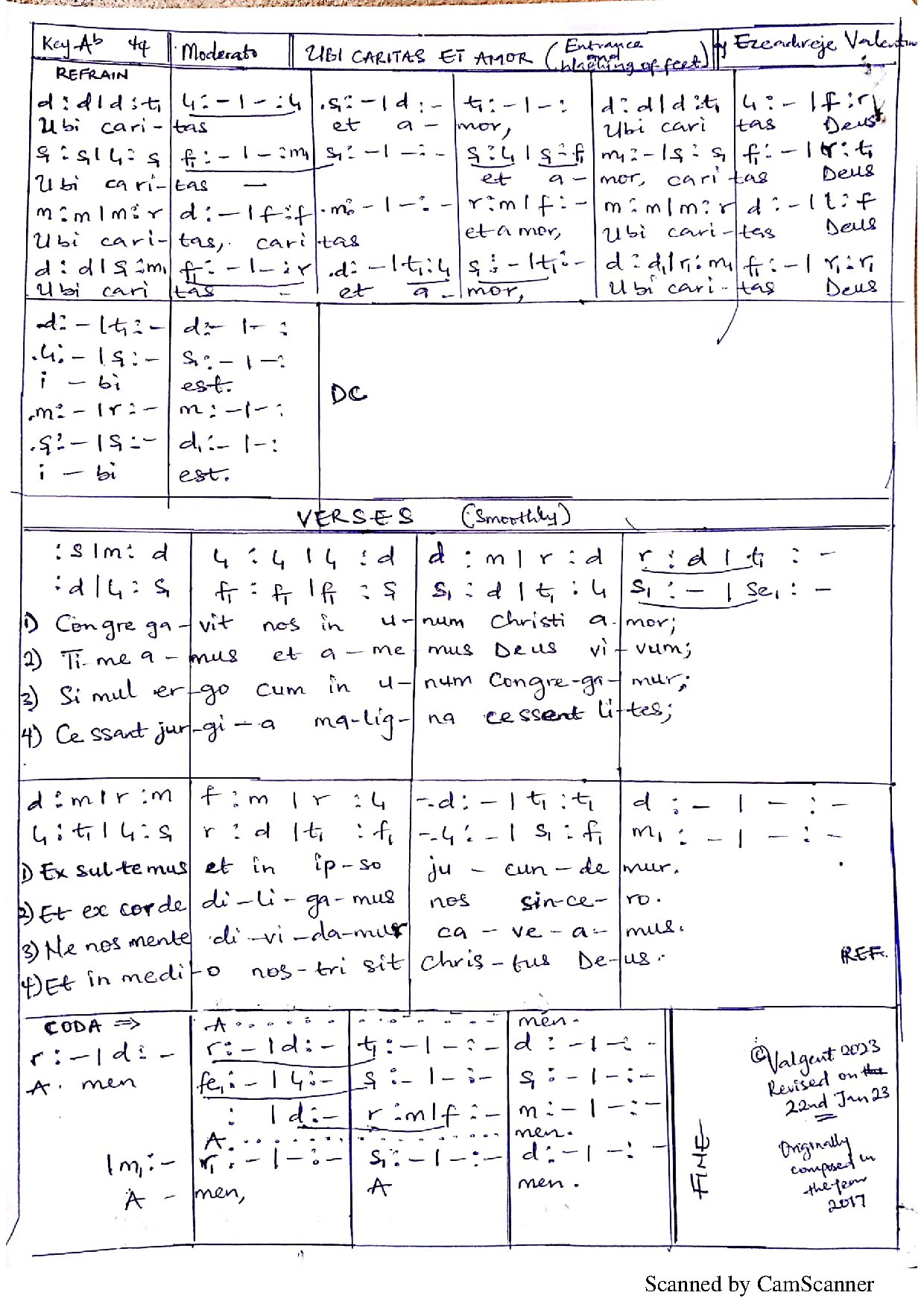 Ubi Caritas Et Amor Entrance By Ezeadireje Valentine C - Download Choir Script PDF