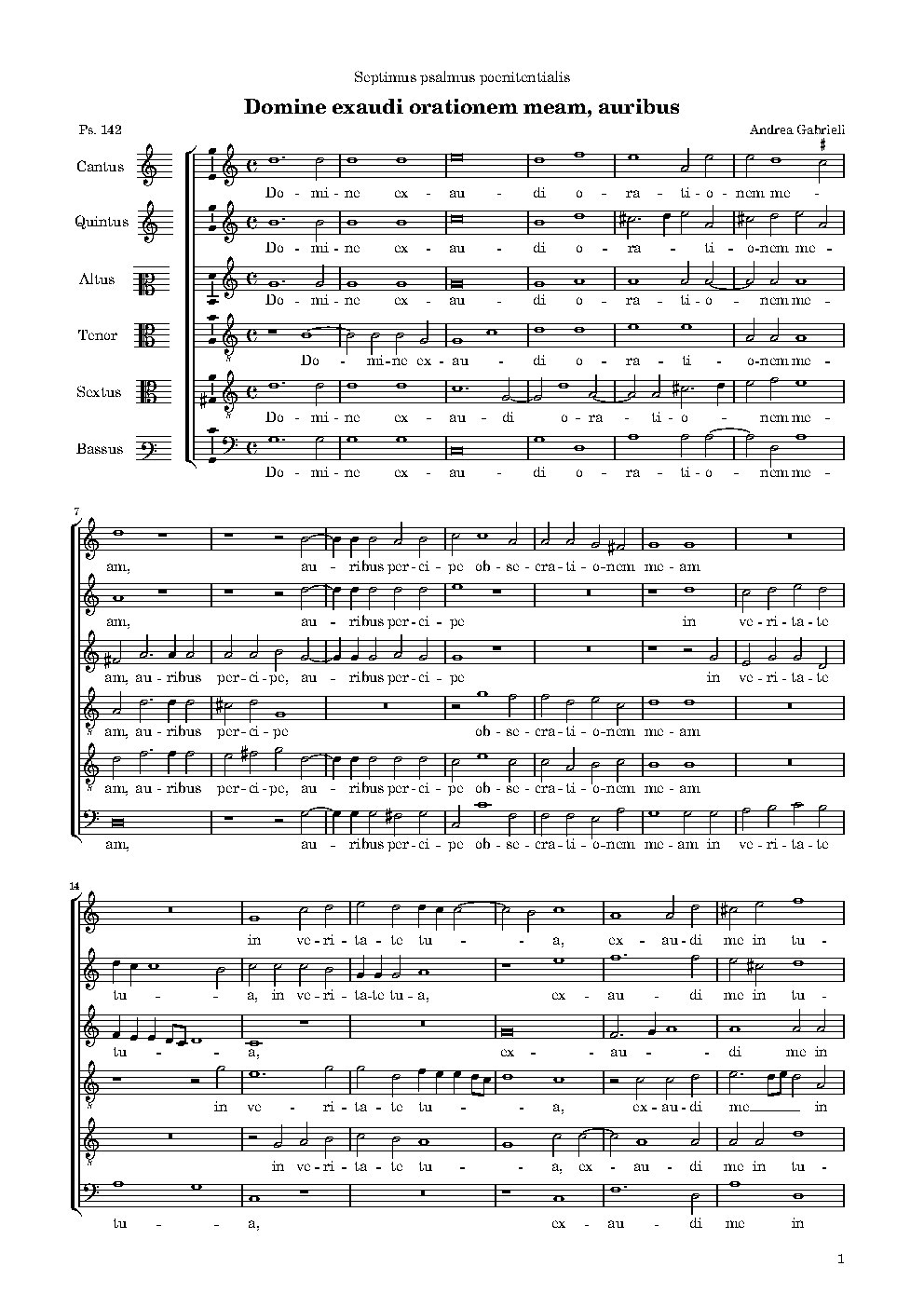 Domine, exaudi orationem meam, auribus
