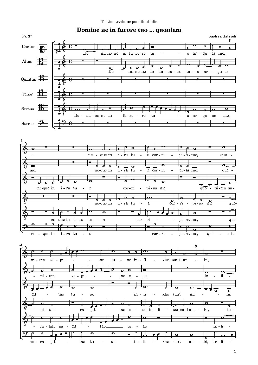 Domine, ne in furore tuo ... quoniam - Choir Script PDF Thumbnail