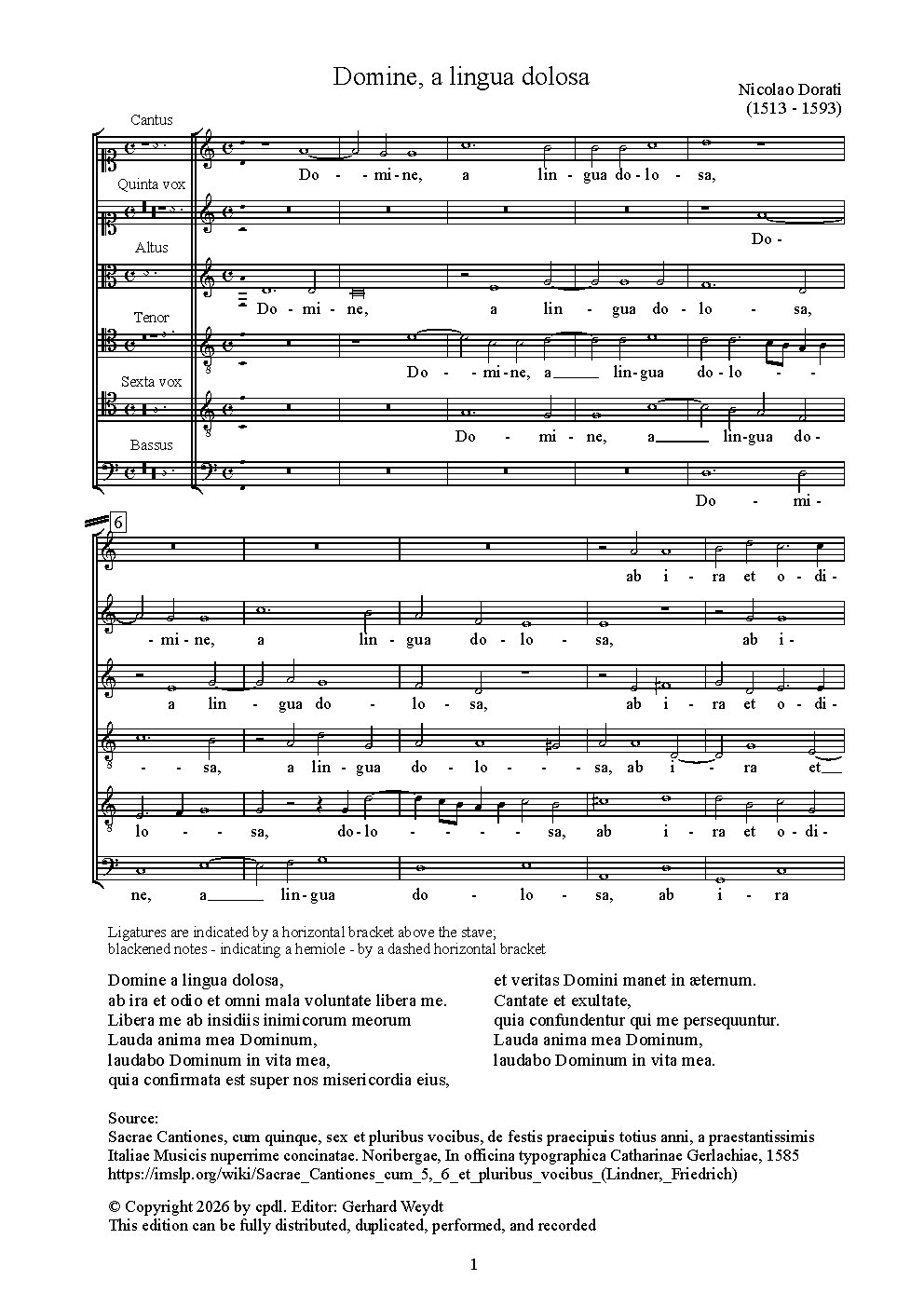 Domine, a lingua dolosa - Choir Script PDF Thumbnail