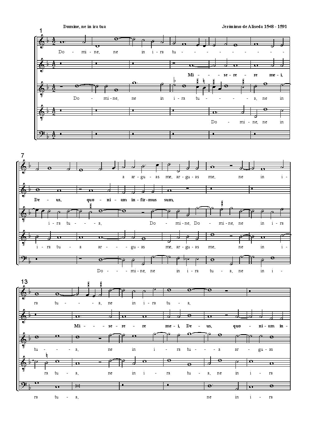 Domine, ne in ira tua - Choir Script PDF Thumbnail