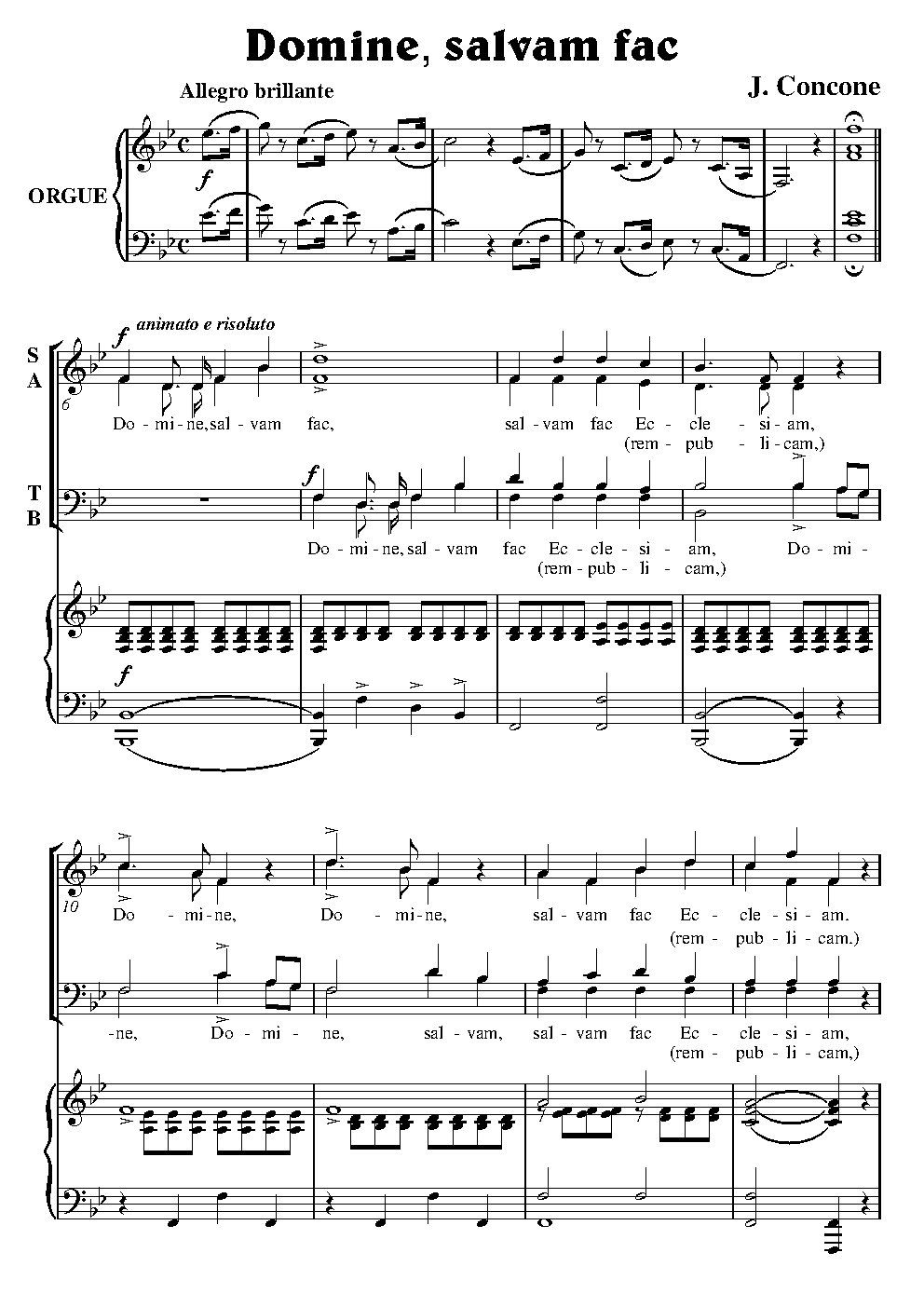 Domine, salvam fac - Choir Script PDF Thumbnail