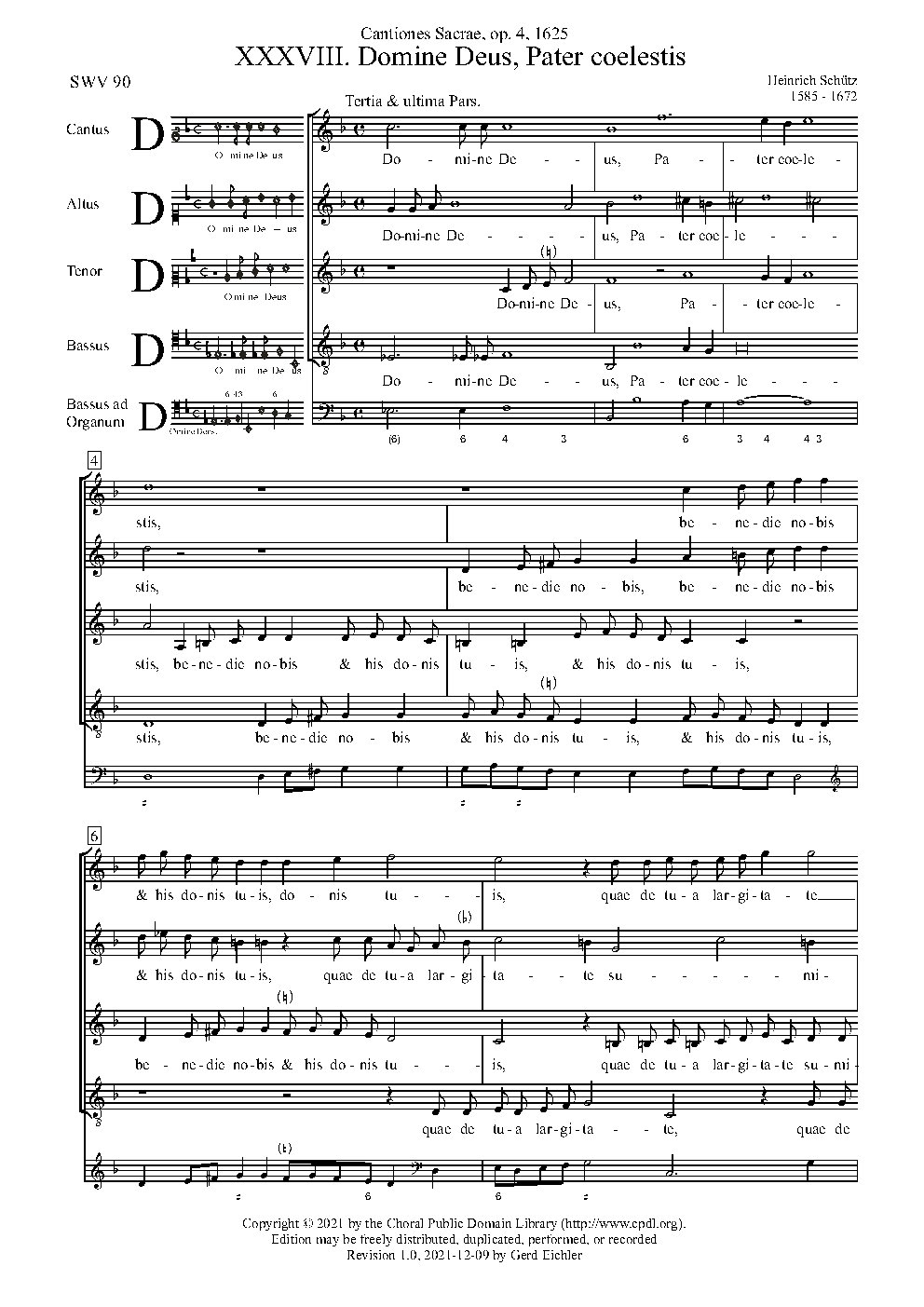 Domine Deus, Pater coelestis, benedic nobis, SWV 90