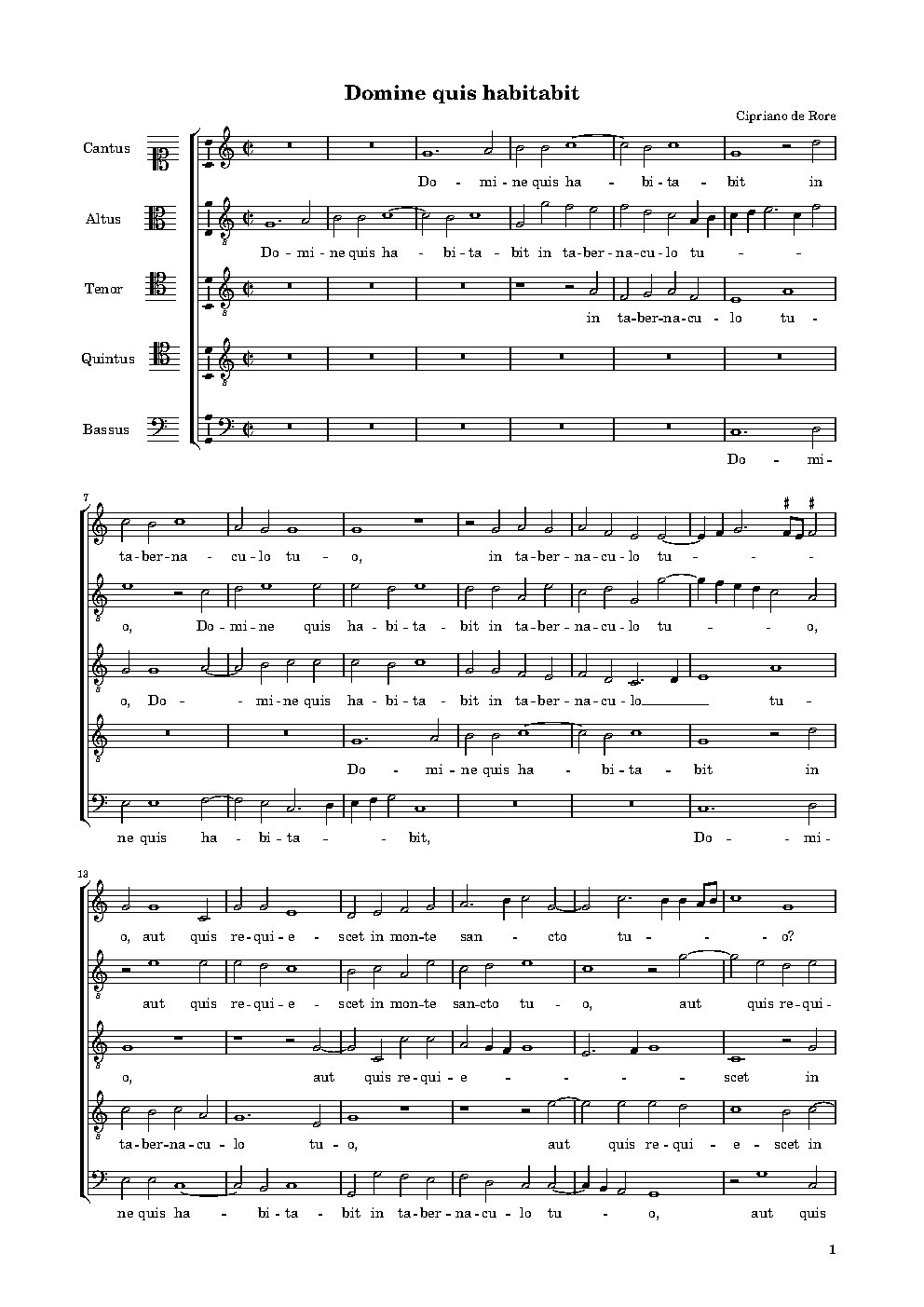 Domine, quis habitabit - Choir Script PDF Thumbnail