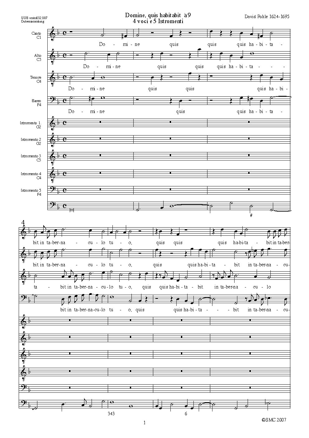 Domine, quis habitabit - Choir Script PDF Thumbnail