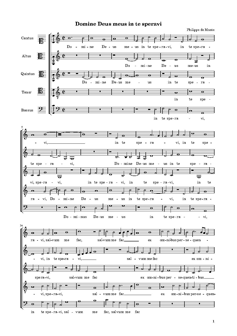 Domine Deus meus, in te speravi - Choir Script PDF Thumbnail
