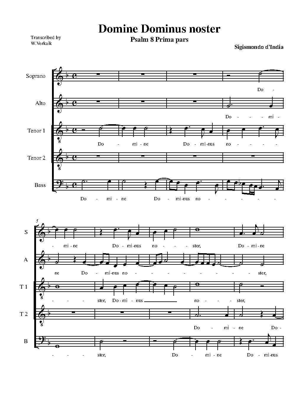 Psalm 8 Prima pars Domine Dominus noster