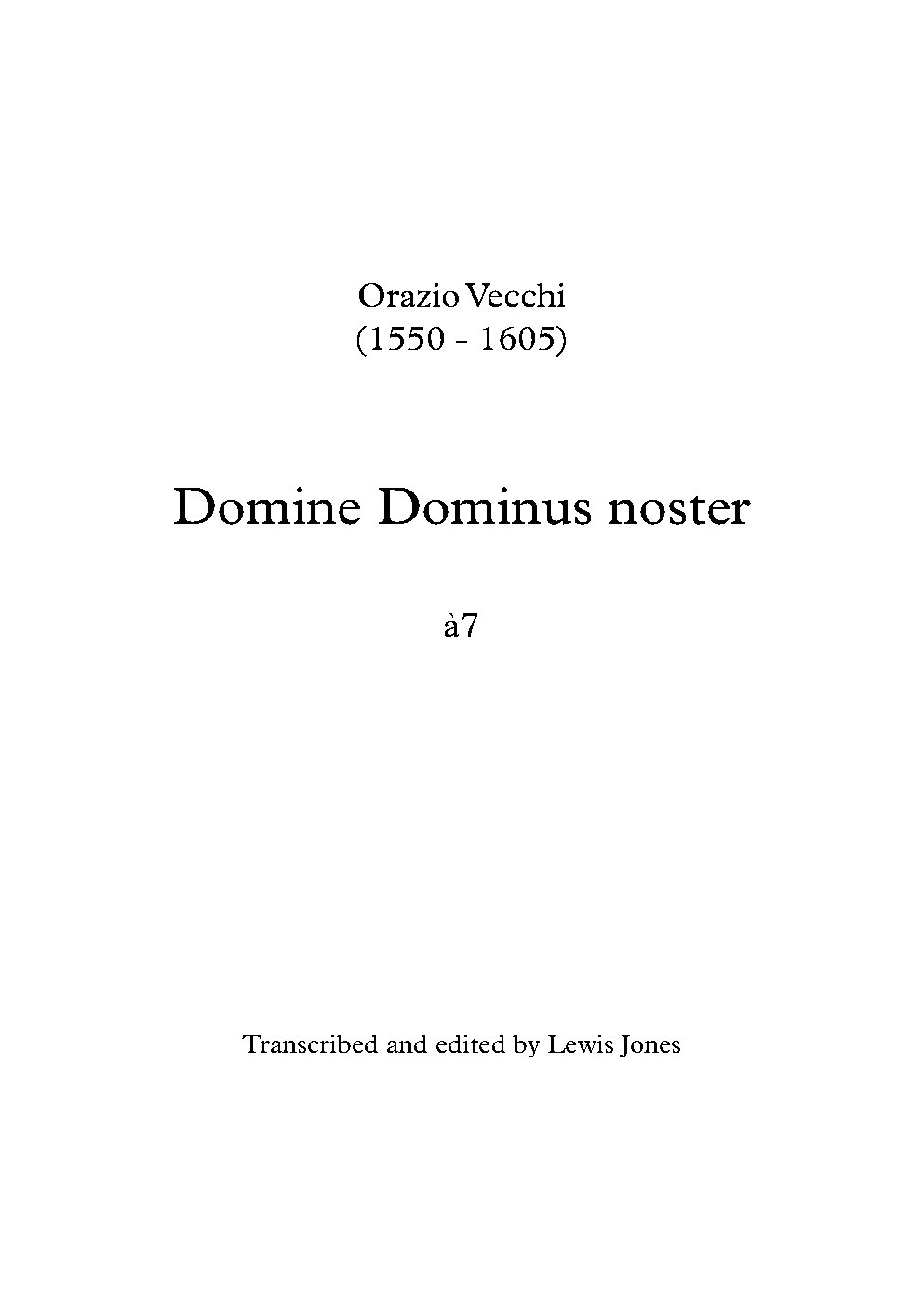 Domine Dominus noster a 7 - Choir Script PDF Thumbnail