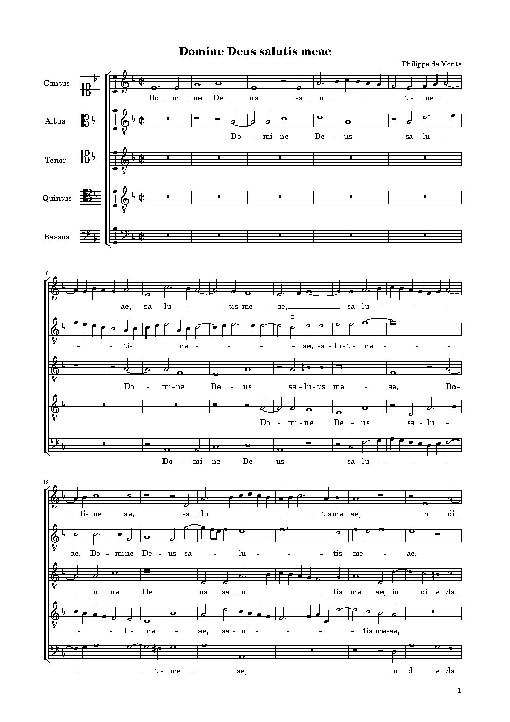 Domine Deus salutis meae - Choir Script PDF Thumbnail