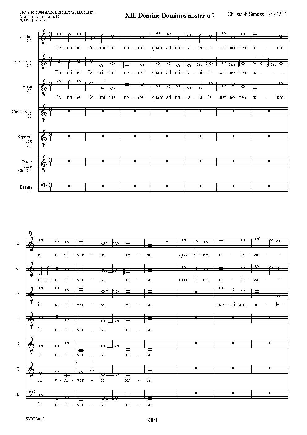 Domine Dominus noster a 7 - Choir Script PDF Thumbnail