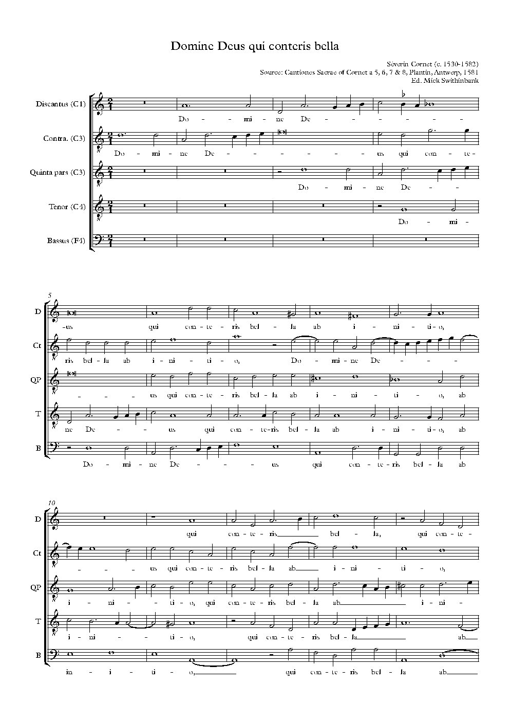 Domine Deus qui conteris bella - Choir Script PDF Thumbnail