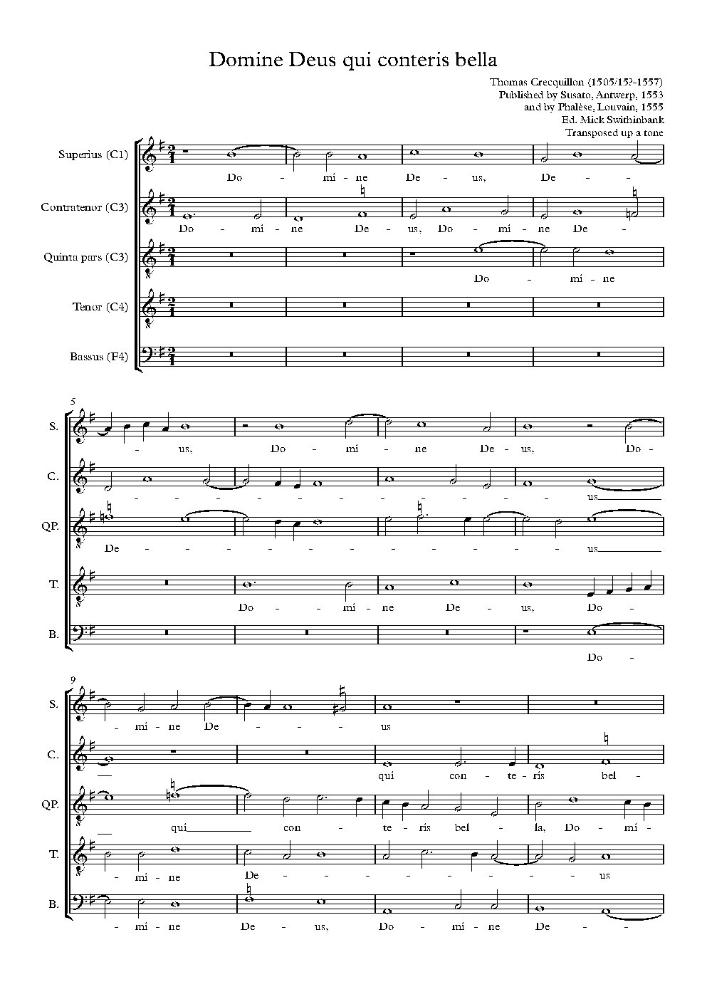 Domine Deus qui conteris bella - Choir Script PDF Thumbnail