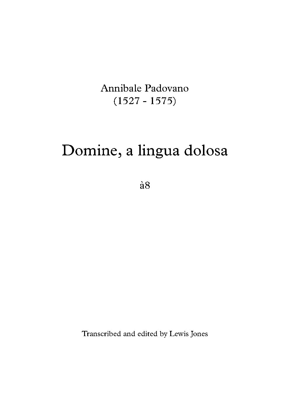 Domina a lingua dolosa a 8 - Choir Script PDF Thumbnail