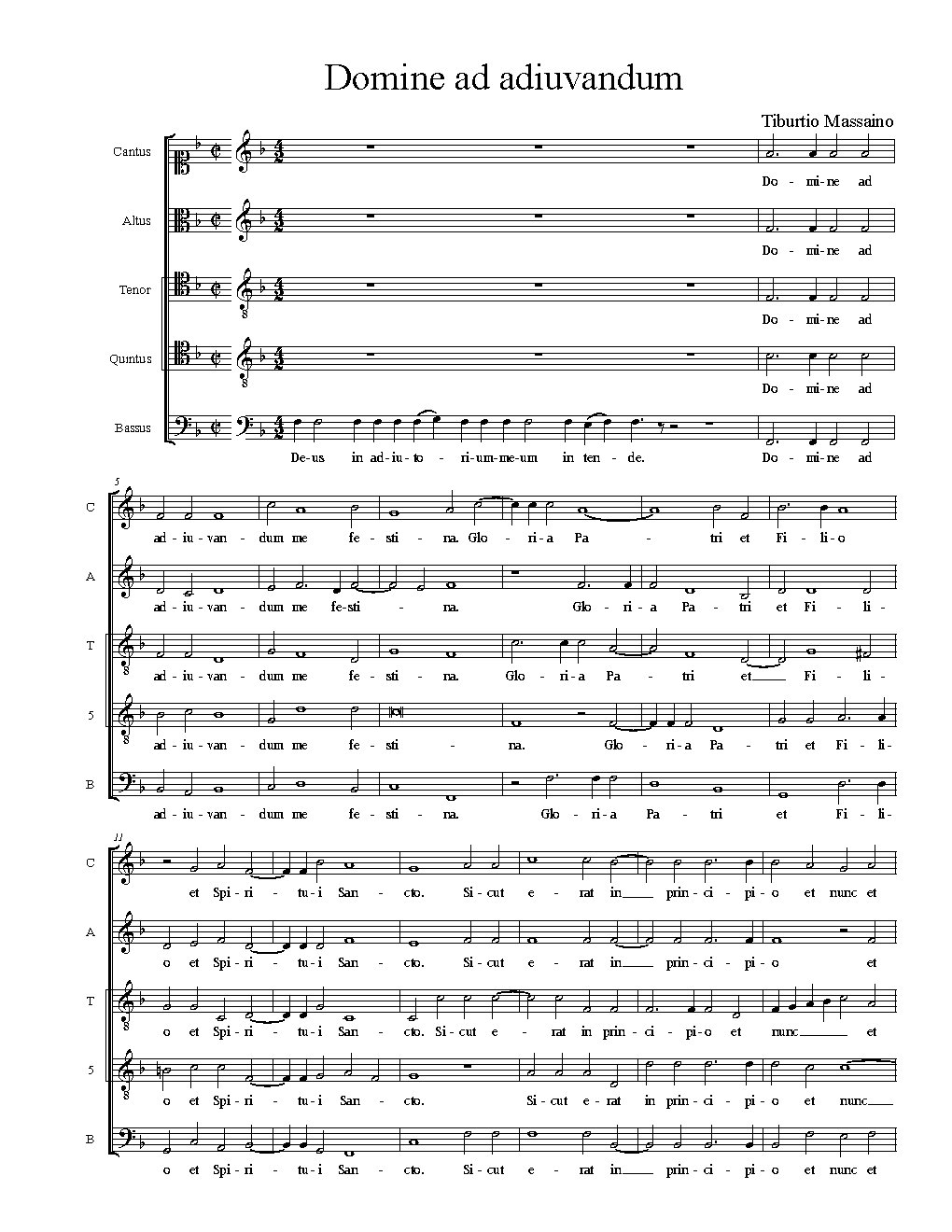 Domine ad adiuvandum - Choir Script PDF Thumbnail