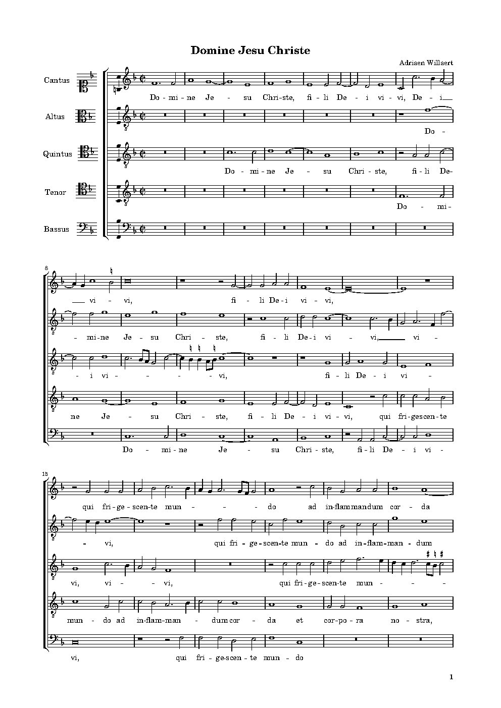 Domine Jesu Christe 5vv