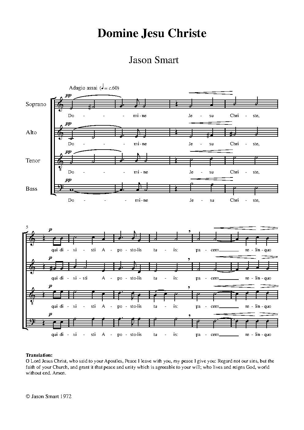 Domine Jesu Christe - Choir Script PDF Thumbnail