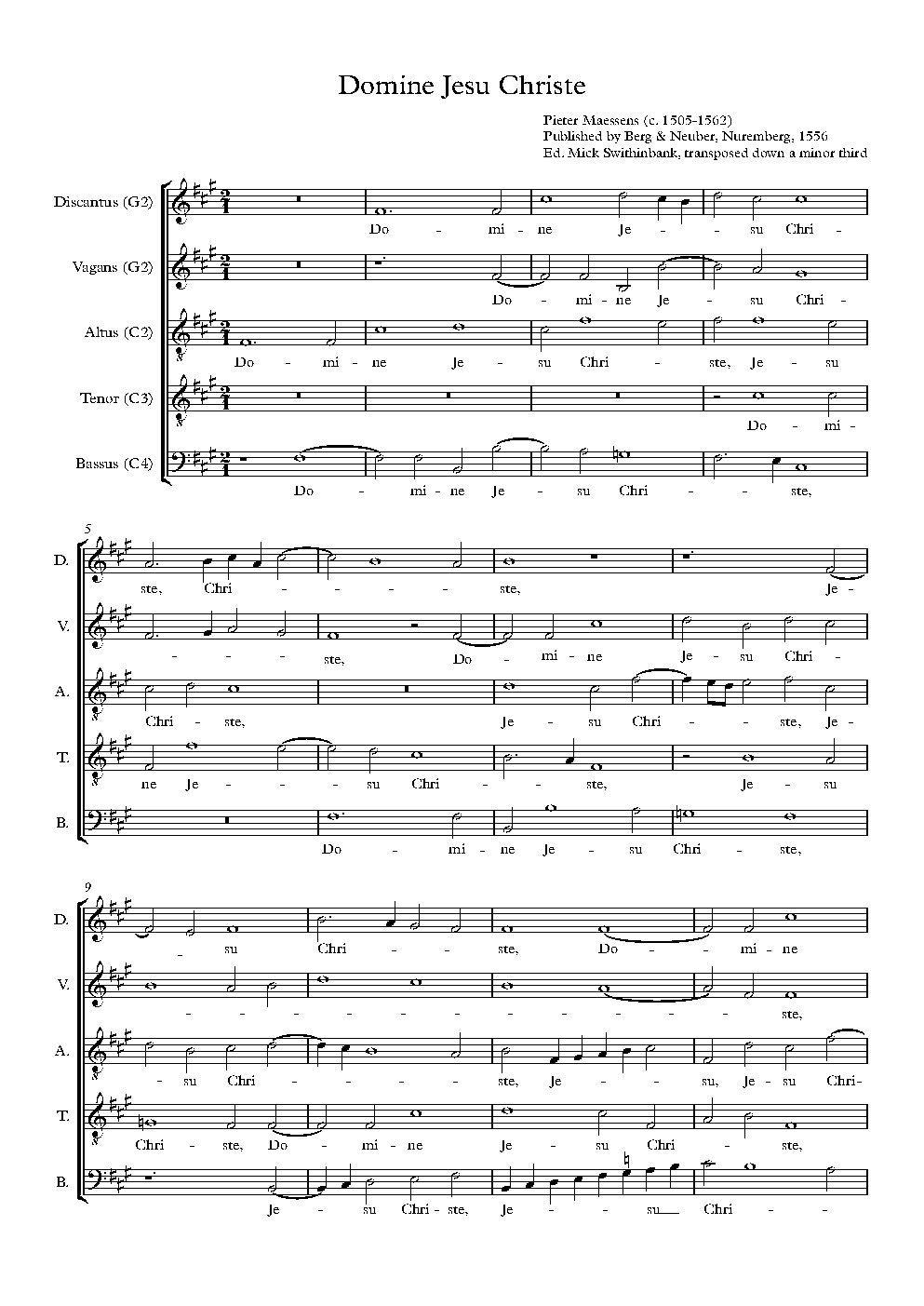 Domine Jesu Christe - Choir Script PDF Thumbnail