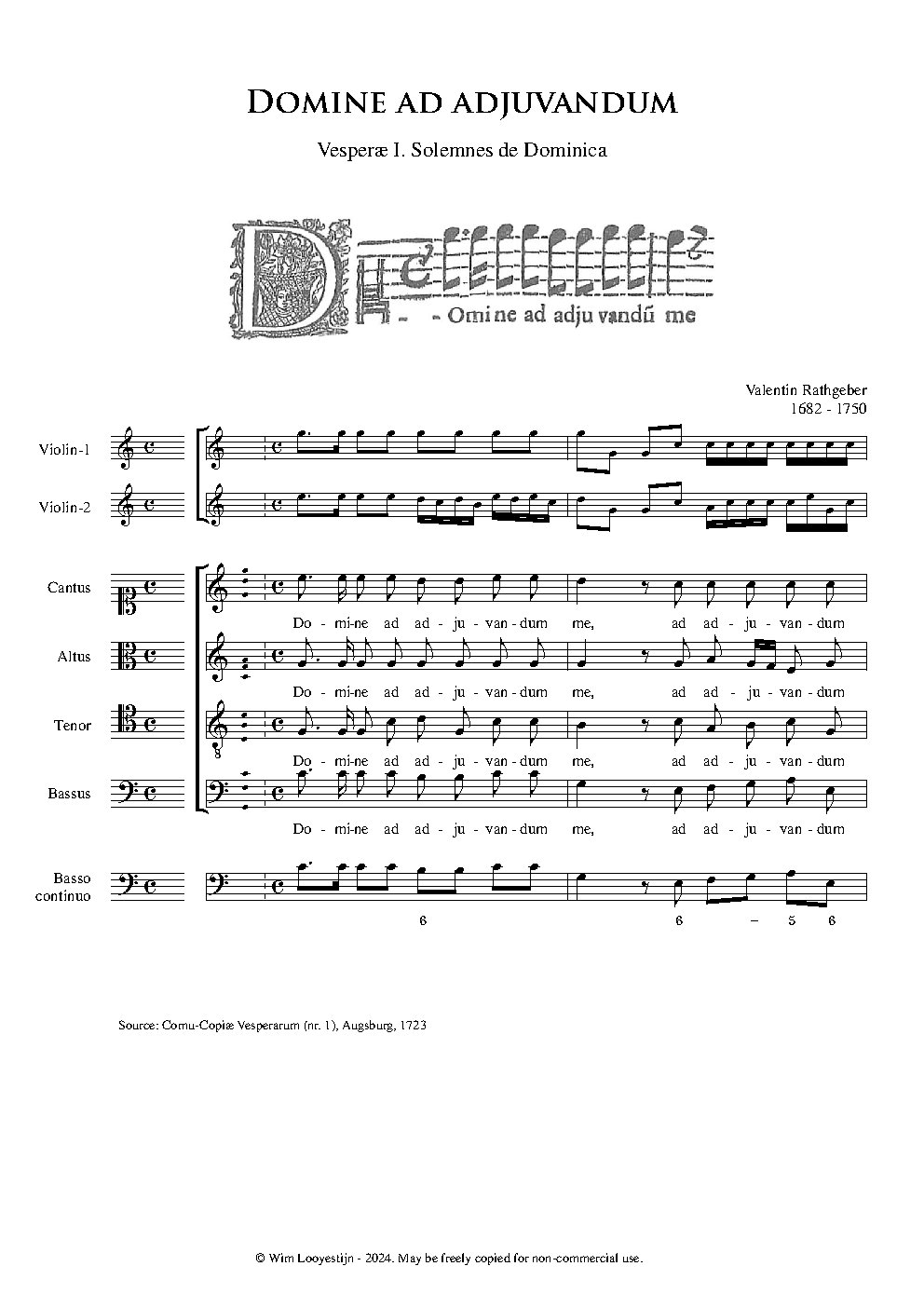 Domine ad adjuvandum, Op. II, No. 1 - Choir Script PDF Thumbnail