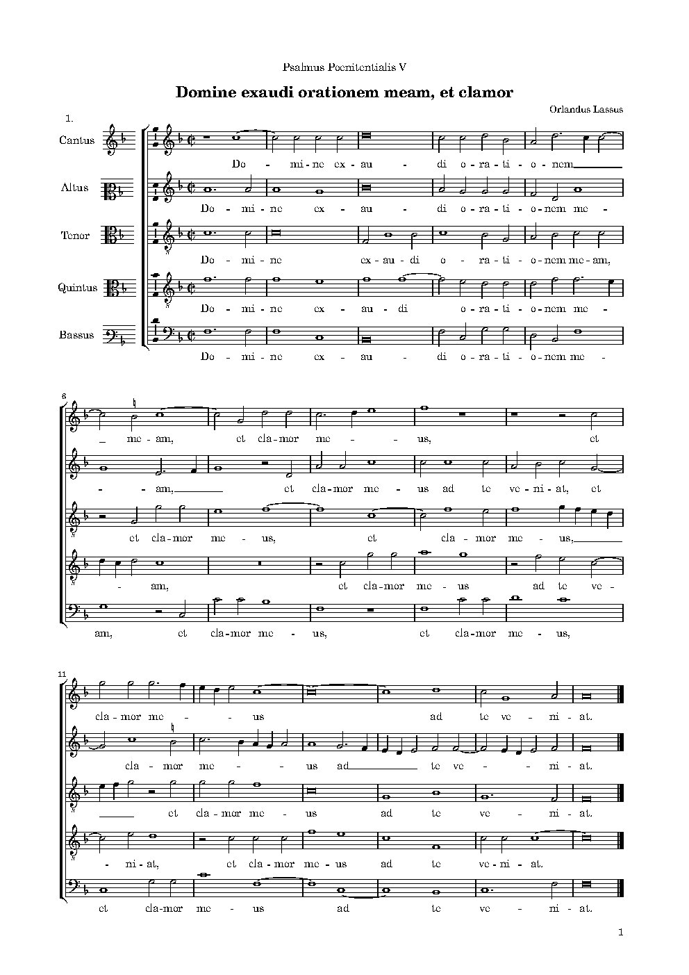 Domine exaudi orationem meam, et clamor