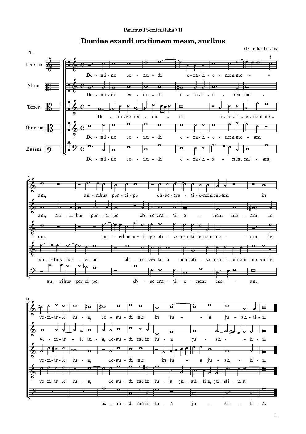 Domine exaudi orationem meam, auribus - Choir Script PDF Thumbnail