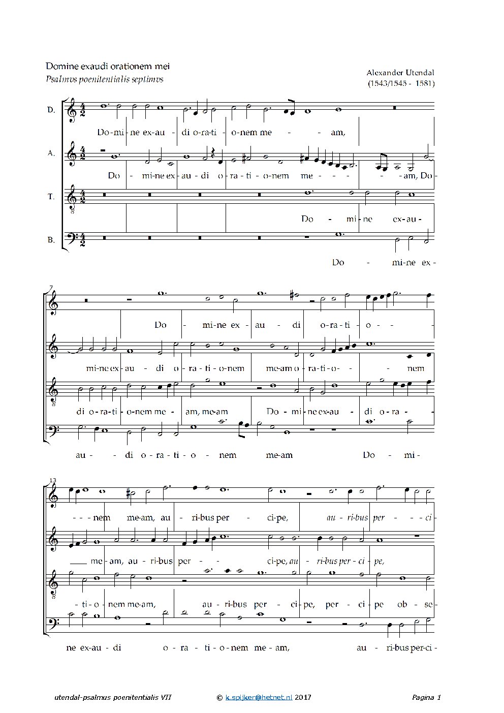 Domine exaudi orationem meam