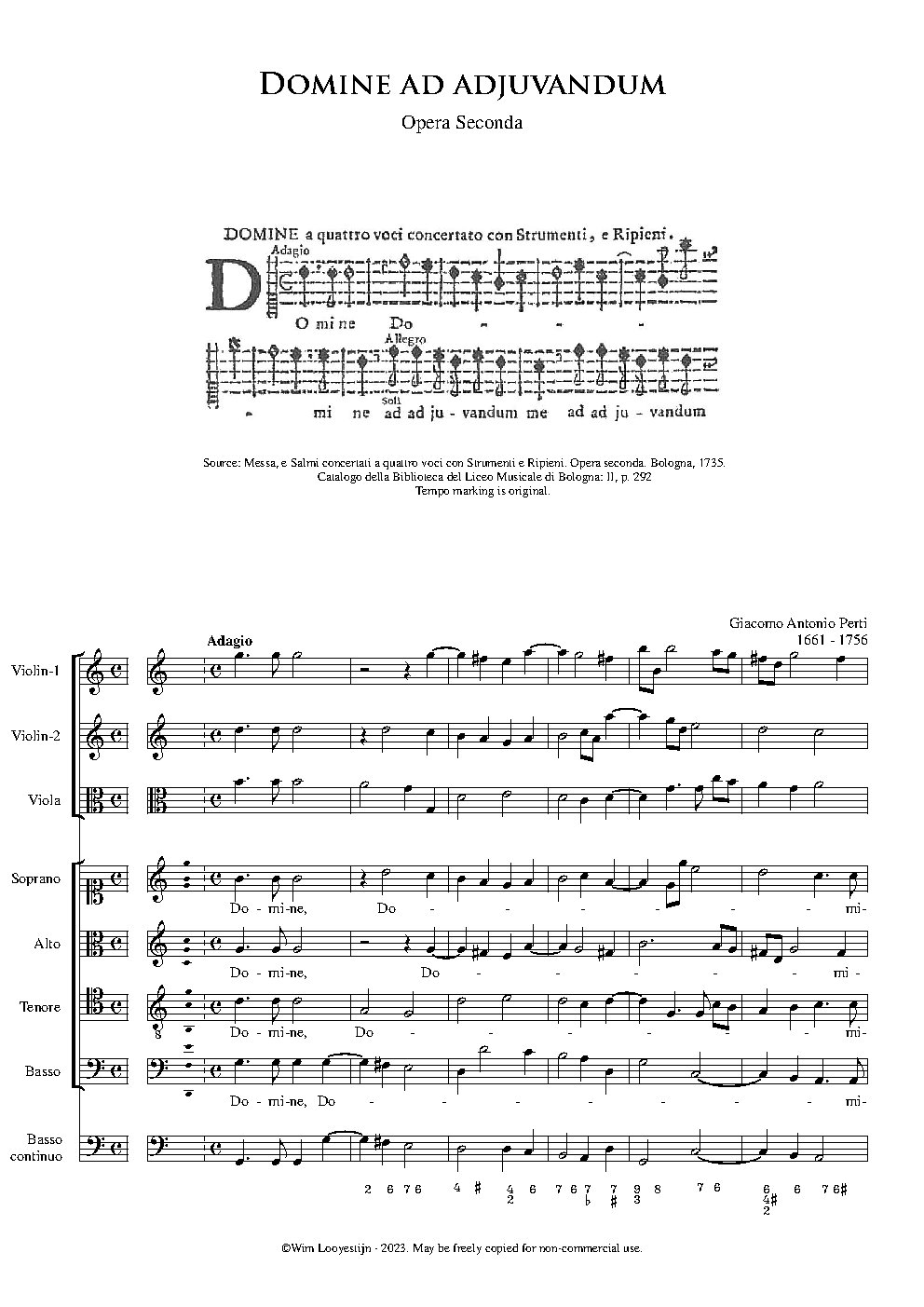 Domine ad adjuvandum in G