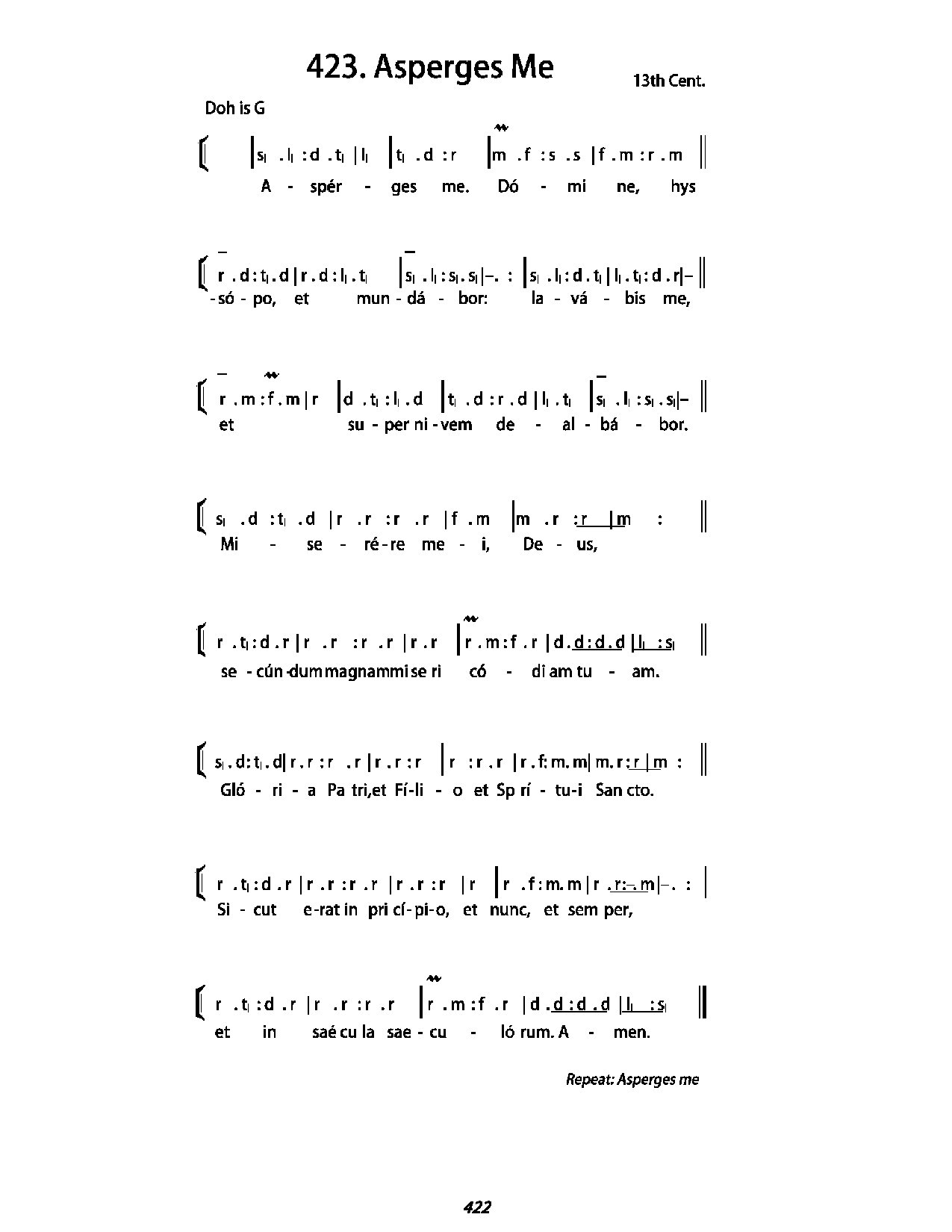 Asperges Me - Download Choir Script PDF