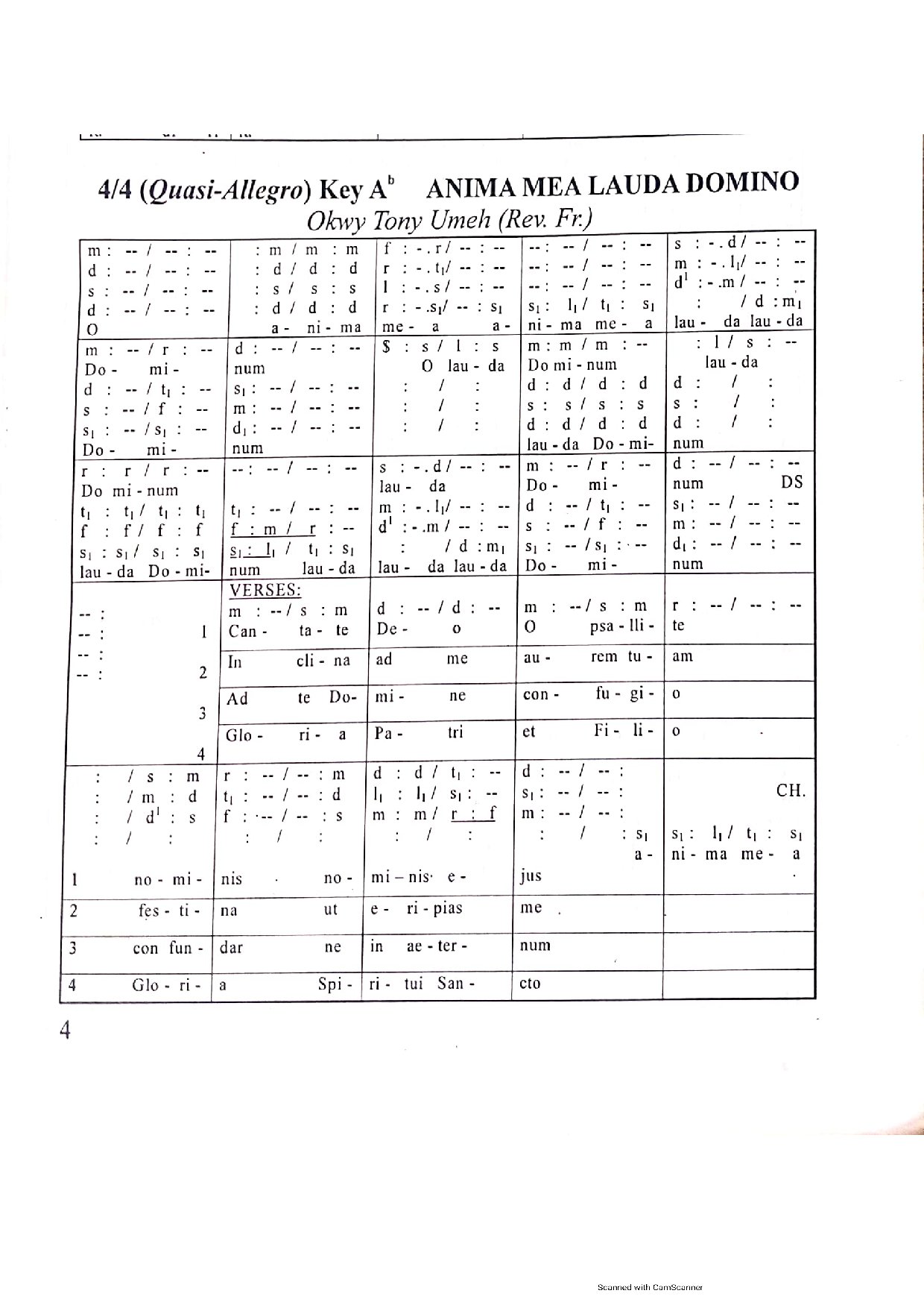 Latin Hymns -fr. Tony Umeh - Download Choir Script PDF
