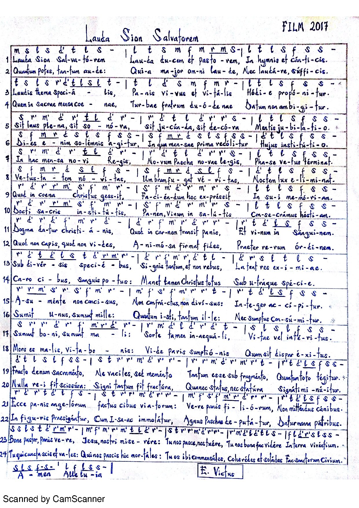 Lauda Sion Salvatorem - Download Choir Script PDF