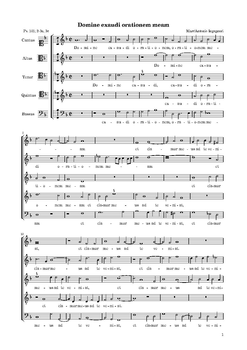 Domine exaudi orationem meam - Choir Script PDF Thumbnail