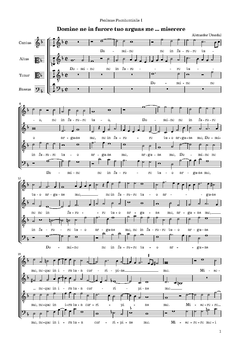 Domine ne in furore ... miserere a 4