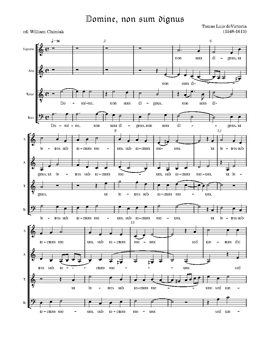 Domine, non sum dignus - Choir Script PDF Thumbnail