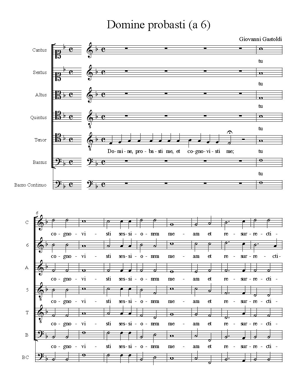 Domine probasti (a 6)